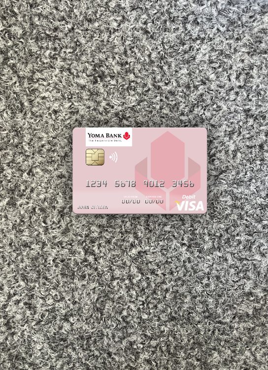 Download Myanmar Yoma Bank visa debit card photolook front Photoshop template